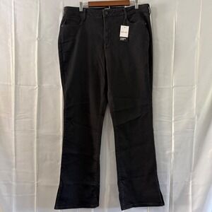 Nine West Curvy Bootcut Sculpting Denim Black Jeans Size‎ 18 Side Slit Hem New